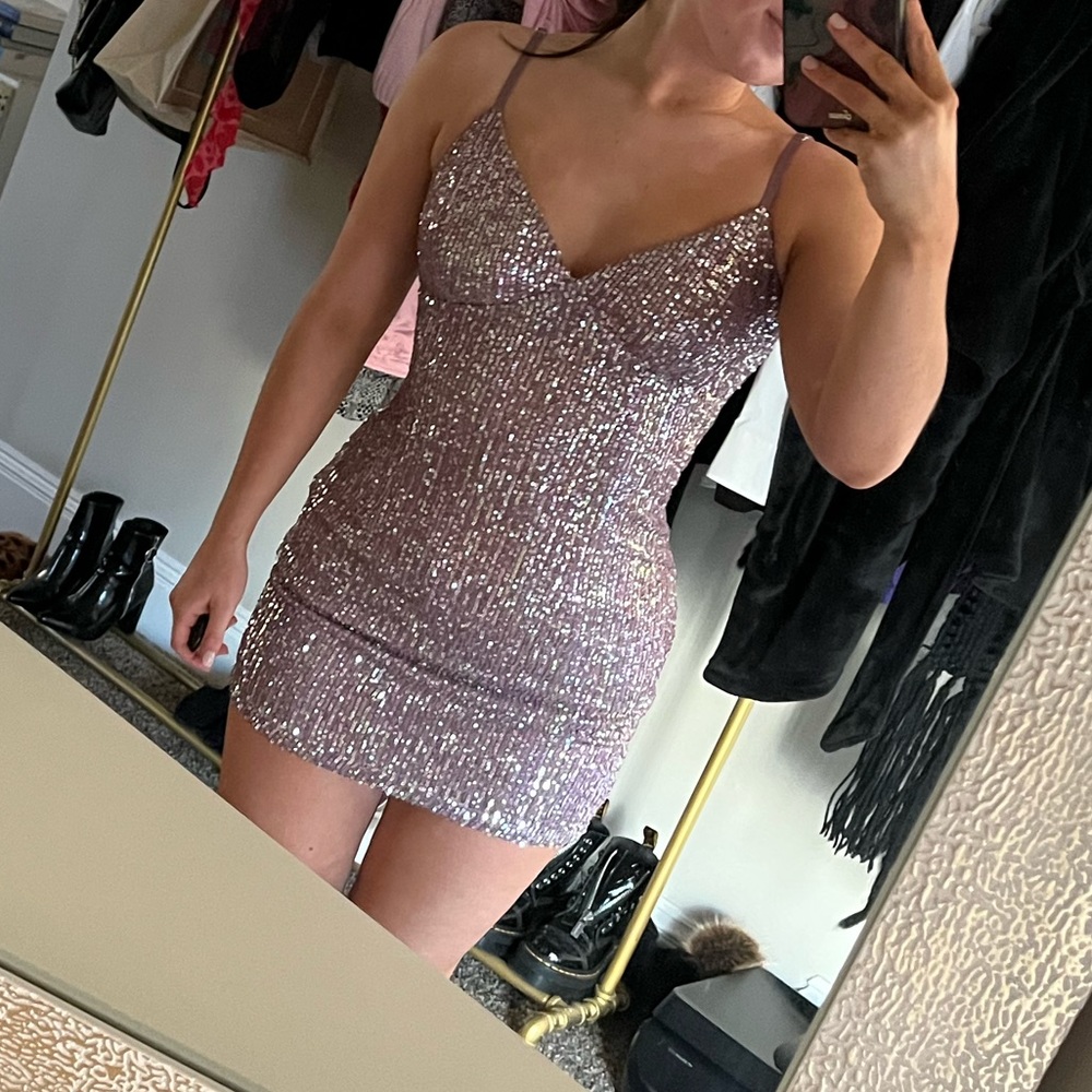 rose gold lavender slip dress